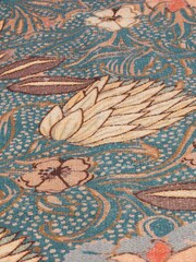 Wylder Blue Bolais Floral Tasselled Indoor 100% Cotton Rug - Image 6 of 7