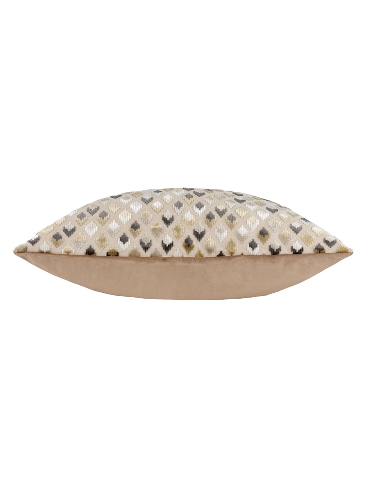 Paoletti 40 x 60cm Lexington Diamond Velvet Jacquard Feather Filled Cushion - Image 3 of 5