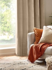 Yard Natural Beige Heavy Chenille Velvet Cushion - Image 6 of 6