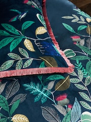 Navy Bold Floral Velvet Duvet Cover and Pillowcase Set - Image 2 of 5