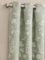 Wylder Sage Sophia Floral Jacquard Eyelet Curtains - Image 4 of 5