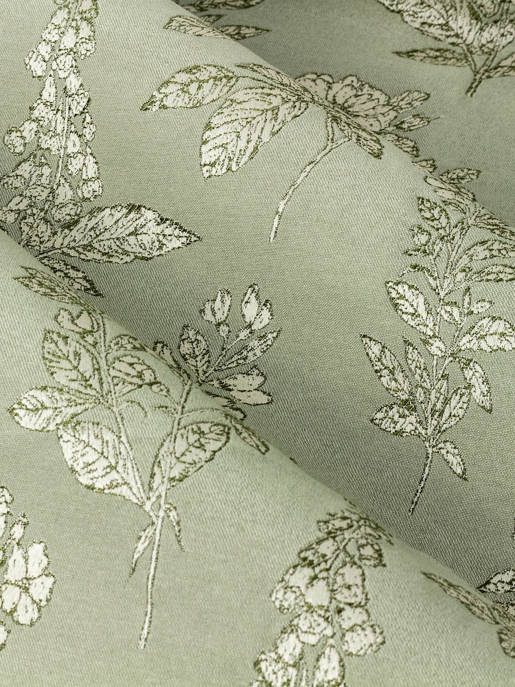 Wylder Sage Sophia Floral Jacquard Eyelet Curtains - Image 5 of 5