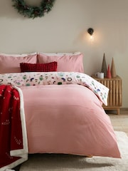 Brushed 100% Cotton Christmas Duvet Cover and Pillowcase Set - Изображение 2 из 8