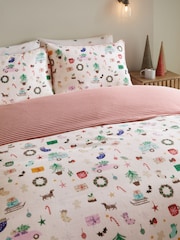 Brushed 100% Cotton Christmas Duvet Cover and Pillowcase Set - Изображение 4 из 8