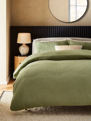 Pattern Embossed Borg Fleece Duvet Cover and Pillowcase Set - Изображение 2 из 4
