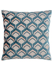 Riva Paoletti Smoke/Rose 45 x 45cm Ledbury Velvet Jacquard Cushion - Image 1 of 5