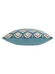 Riva Paoletti Smoke/Rose 45 x 45cm Ledbury Velvet Jacquard Cushion - Image 3 of 5