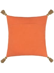 Wylder Coral Kushiro Embroidered Velvet 100% Cotton Cushion - Image 4 of 6