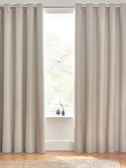 furn. Linen Dawn 100% Blackout Thermal Eyelet Curtains - Image 1 of 5