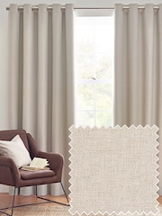 furn. Linen Dawn 100% Blackout Thermal Eyelet Curtains - Image 2 of 5