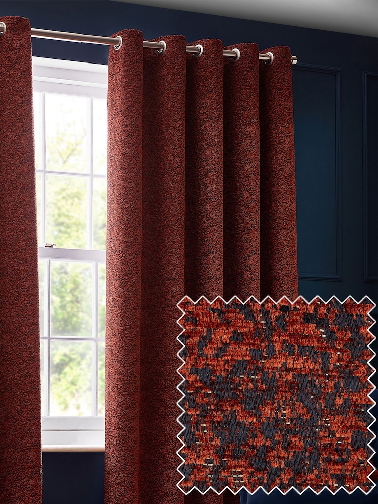 Riva Paoletti Galaxy Chenille Eyelet Curtains - Изображение 2 из 5 Riva Paoletti Galaxy Chenille Eyelet Curtains - Изображение 2 из 5
