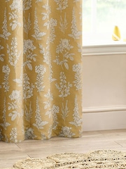 Wylder Gold Sophia Floral Jacquard Eyelet Curtains - Image 3 of 5