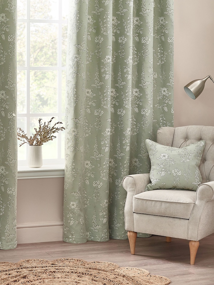 Wylder Sage Sophia Floral Jacquard Cushion - Image 1 of 4