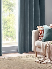 Yard Marine Blue Heavy Chenille Velvet Cushion - Image 5 of 5