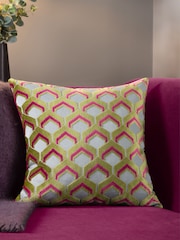 Riva Paoletti Multicolour 45 x 45cm Ledbury Velvet Jacquard Cushion - Image 1 of 6