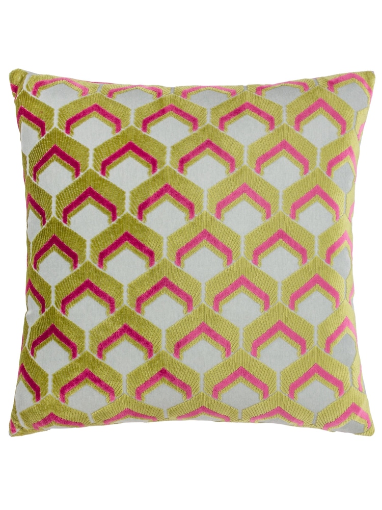 Riva Paoletti Multicolour 45 x 45cm Ledbury Velvet Jacquard Cushion - Image 2 of 6