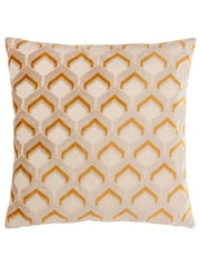 Riva Paoletti Gold 45 x 45cm Ledbury Velvet Jacquard Cushion - Image 2 of 6