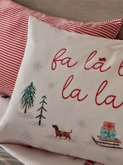 Set of 2 White/Multi Christmas Pillowcases - Image 2 of 2