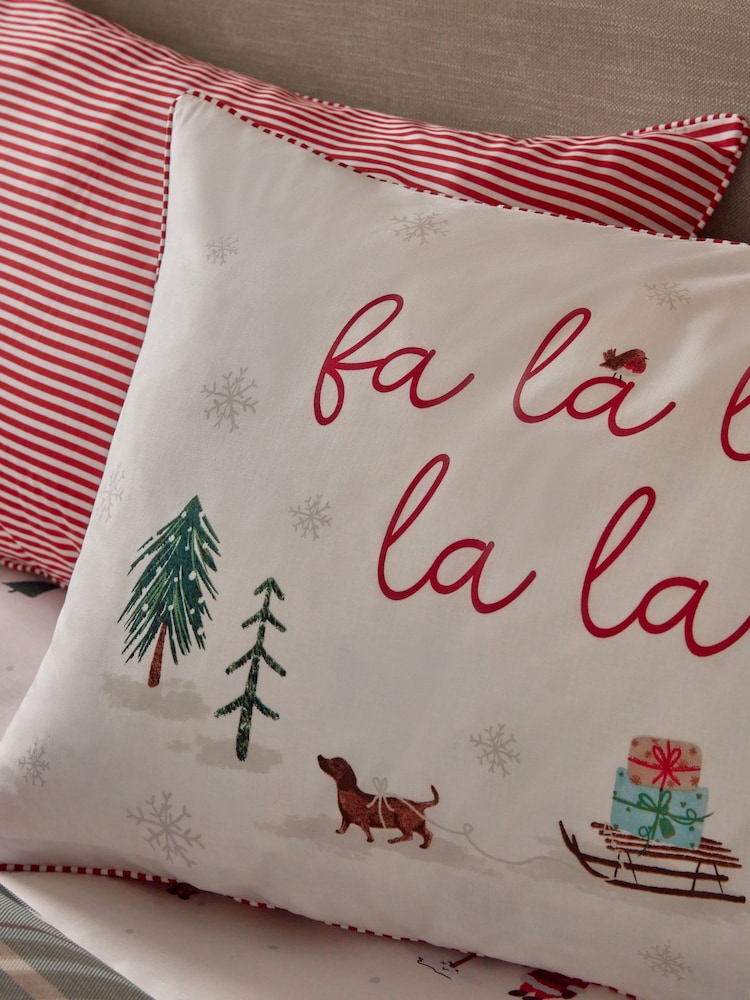 Set of 2 White/Multi Christmas Pillowcases - Image 2 of 2 Set of 2 White/Multi Christmas Pillowcases - Image 2 of 2