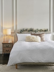 White Snowflake Embossed Christmas Duvet Cover and Pillowcase Set - Image 2 of 4