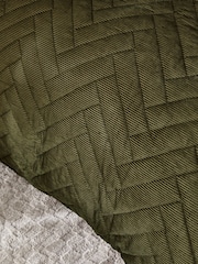 Cord Fleece Quilted 4 Tog Duvet Cover and Pillowcase Set - Изображение 2 из 5