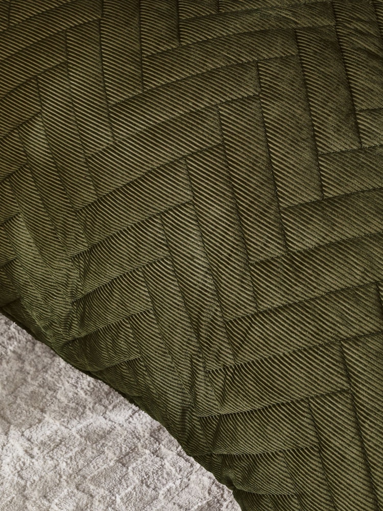 Cord Fleece Quilted 4 Tog Duvet Cover and Pillowcase Set - Изображение 2 из 5