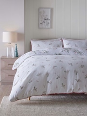 White/Winter Sprig Brushed 100% Cotton Christmas Duvet Cover and Pillowcase Set - Image 2 of 9