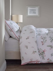 White/Winter Sprig Brushed 100% Cotton Christmas Duvet Cover and Pillowcase Set - Image 3 of 9