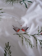 White/Winter Sprig Brushed 100% Cotton Christmas Duvet Cover and Pillowcase Set - Image 8 of 9