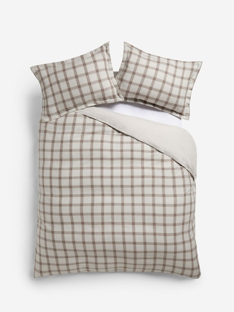 karirast; s karirastim vzorcem Collection Luxe Brushed 100% Cotton prešito pregrinjalo and Pillowcase Set - Slika 4 iz 4