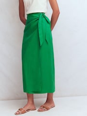 Boden Green Dimitra Linen Column Skirt - Image 4 of 5