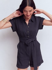Boden Blue Kay Double Cloth Playsuit - Image 5 of 6