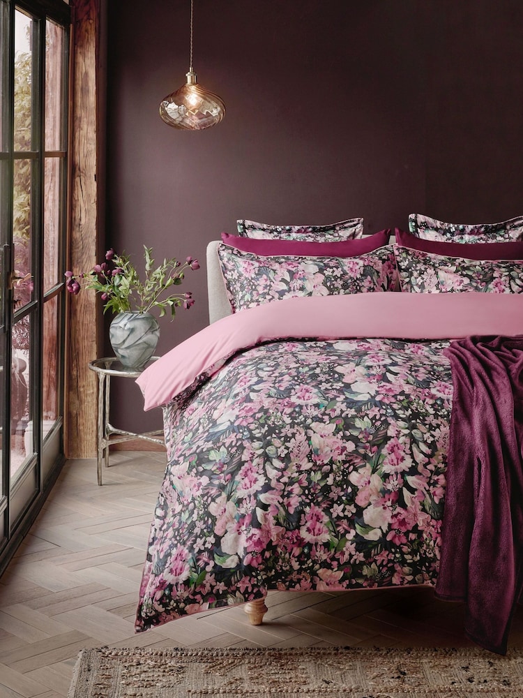 200 Thread Count 100% Egyptian Cotton Sateen Bold Floral Duvet Cover and Pillowcase Set - Imagem 1 de 5