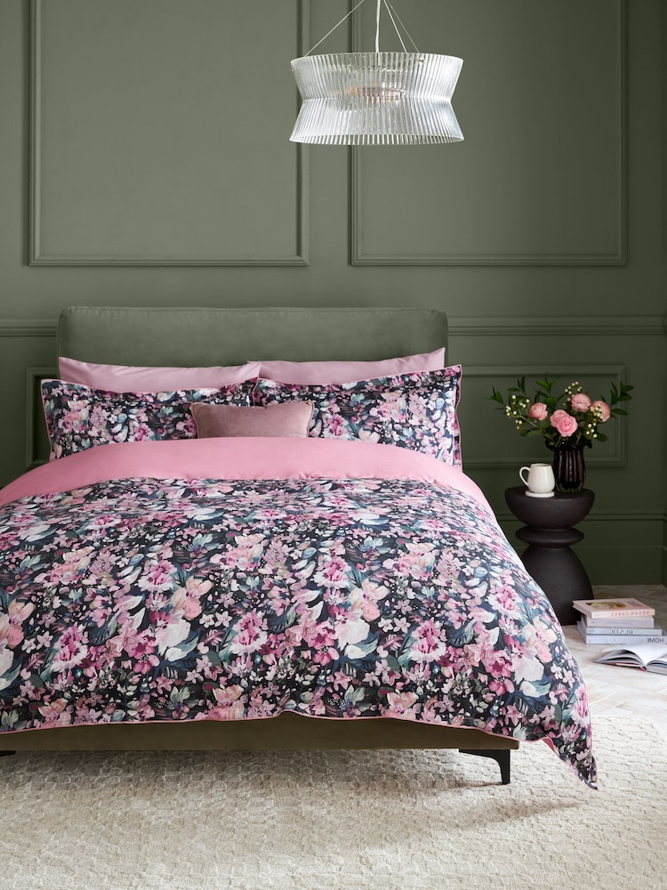 200 Thread Count 100% Egyptian Cotton Sateen Bold Floral Duvet Cover and Pillowcase Set - Imagem 2 de 5