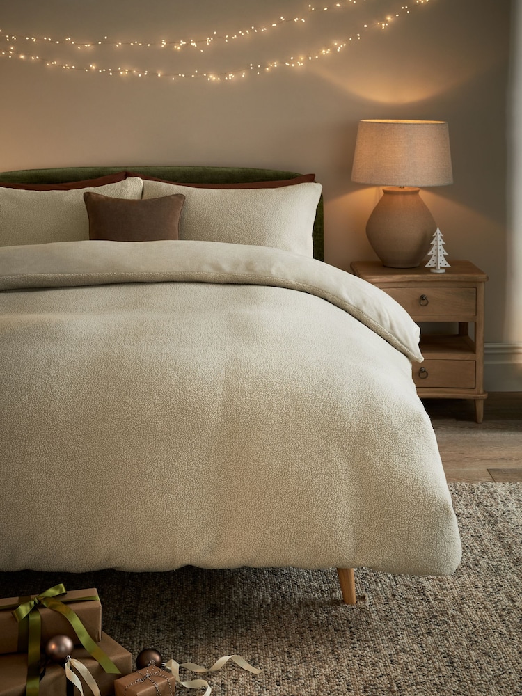 Stone Borg Fleece Duvet Cover and Pillowcase Set - Image 2 of 6