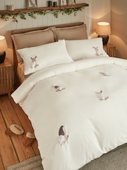 Natural Tufted Christmas Gonks Duvet Cover and Pillowcase Set - Image 1 of 4