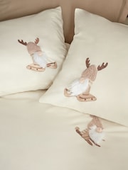 Natural Tufted Christmas Gonks Duvet Cover and Pillowcase Set - Image 3 of 4