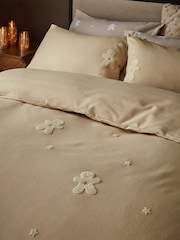 Natural Tufted Gingerbread Christmas Brushed 100% Cotton Duvet Cover and Pillowcase Set - Image 3 of 4