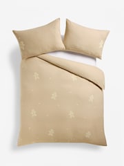 Natural Tufted Gingerbread Christmas Brushed 100% Cotton Duvet Cover and Pillowcase Set - Image 4 of 4