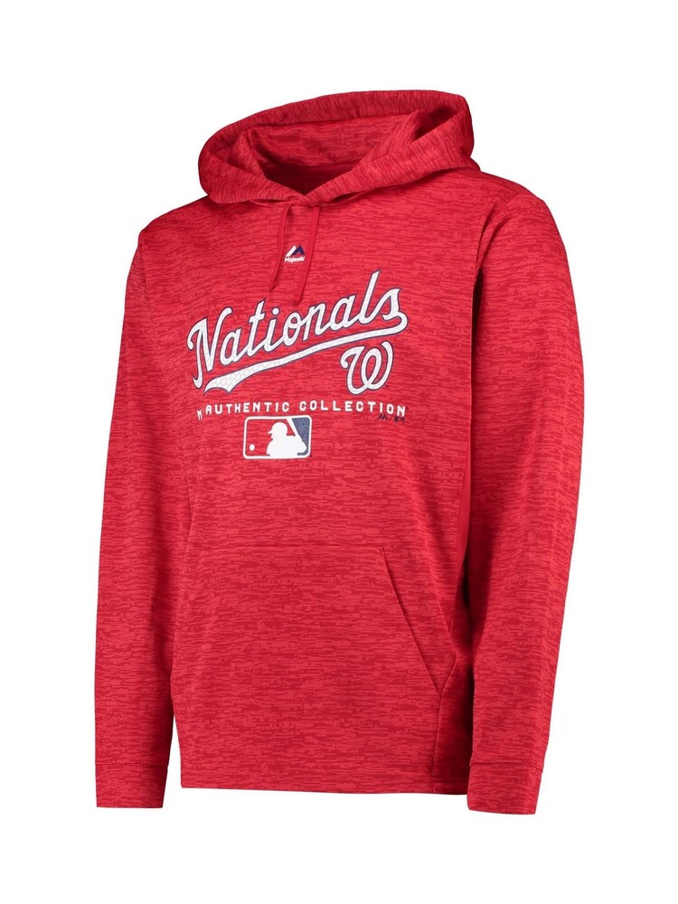 Fanatics Red MLB Washington Nationals Majestic Authentic Collection Team Drive Ultra Streak Hoodie - Image 3 of 3