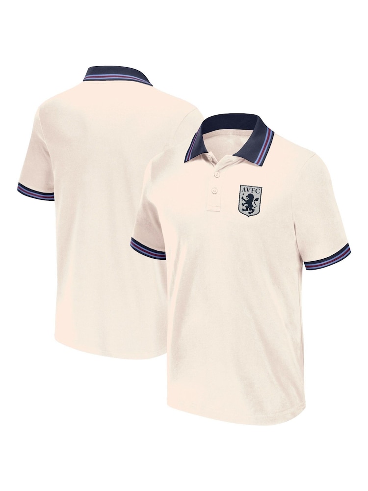 Fanatics Natural Aston Villa Fundamentals 100% Cotton Tipped Polo Shirt - Image 1 of 3