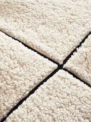 Neutral Teddy Fleece With Trim Duvet Cover and Pillowcase Set - Image 4 of 5