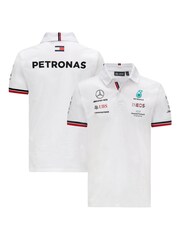 Fanatics Mercedes AMG Petronas F1 2021 Team White Polo Shirt - Image 1 of 3