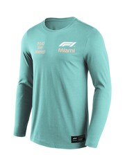 Fanatics Green Formula 1 Miami Beat The Street Graphic Long Sleeve 100% Cotton T-Shirt - Image 2 of 3