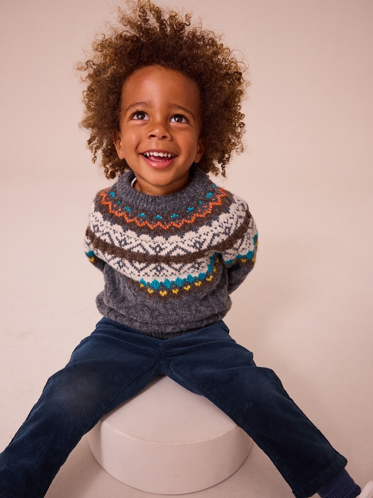 Grey Fairisle Pattern Knitted Jumper (3mths-7yrs) - Image 2 of 8