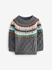 Grey Fairisle Pattern Knitted Jumper (3mths-7yrs) - Image 5 of 8