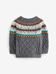 Grey Fairisle Pattern Knitted Jumper (3mths-7yrs) - Image 6 of 8