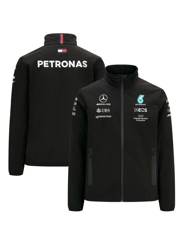 Fanatics Mercedes AMG Petronas F1 2021 Team Softshell Black Jacket - Image 1 of 3