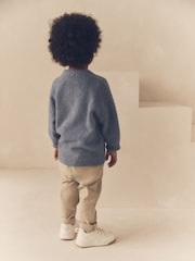 Blue Knitted Bouclé Crew Neck Jumper (3mths-7yrs) - Image 2 of 7