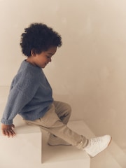 Blue Knitted Bouclé Crew Neck Jumper (3mths-7yrs) - Image 3 of 7